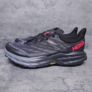 HOKA ONE ONE Speedgoat‎ 5 Spike  Gore Tex Hiking Trail Shoes Womens 11 Black Red